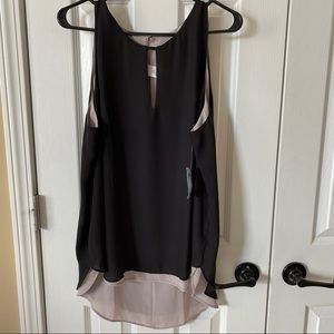Maurices Black and Light Pink Sleeveless Blouse